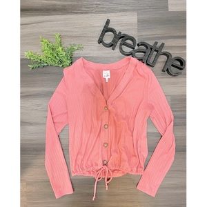 Pink, tight waist, sweater